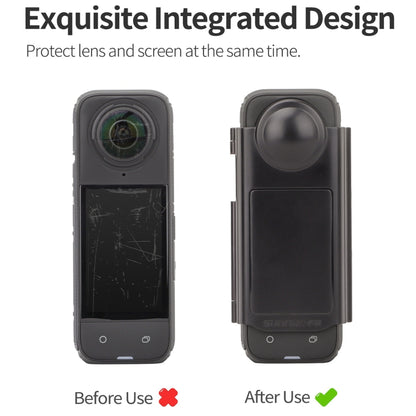 For Insta360 X4 Sunnylife Integrated Lens Screen Protective Cover (Transparent Black) by Sunnylife