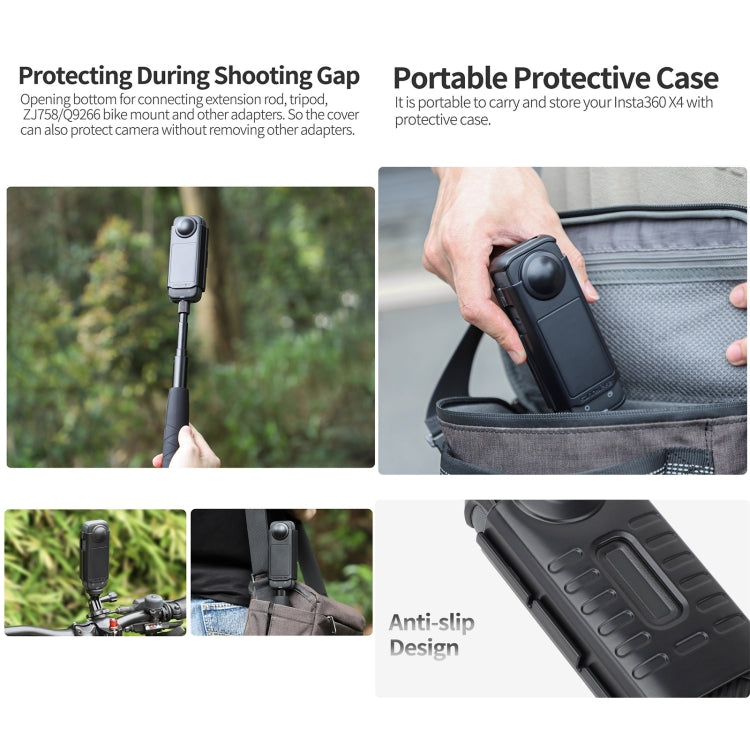 For Insta360 X4 Sunnylife Integrated Lens Screen Protective Cover (Transparent Black) by Sunnylife