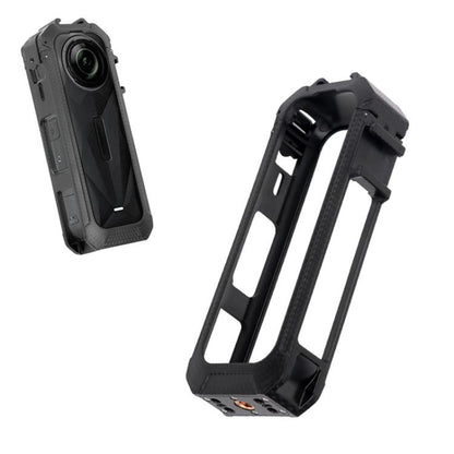 For Insta360 X5 Cold Shoe Carbon Fiber Texture ABS Plastic Protective Frame (Black) by bashfashion