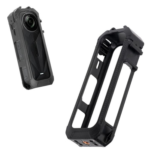 For Insta360 X5 Cold Shoe Carbon Fiber Texture ABS Plastic Protective Frame (Black) by bashfashion