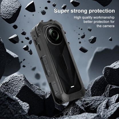 For Insta360 X5 Cold Shoe Carbon Fiber Texture ABS Plastic Protective Frame (Black) by bashfashion