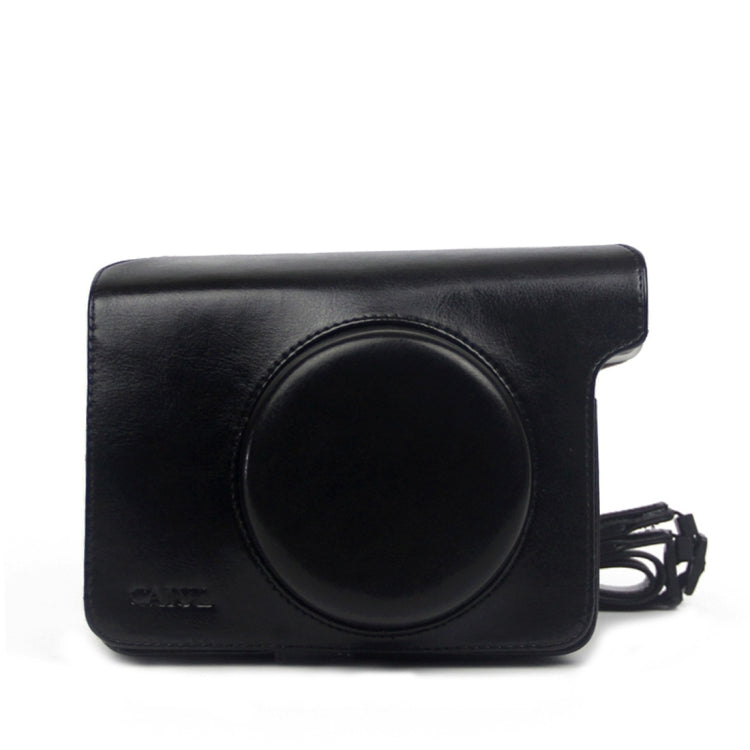 Vintage PU Leather Case Bag for Polaroid W300 Camera, with Adjustable Shoulder Strap (Black) by bashfashion