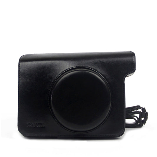Vintage PU Leather Case Bag for Polaroid W300 Camera, with Adjustable Shoulder Strap (Black) by bashfashion