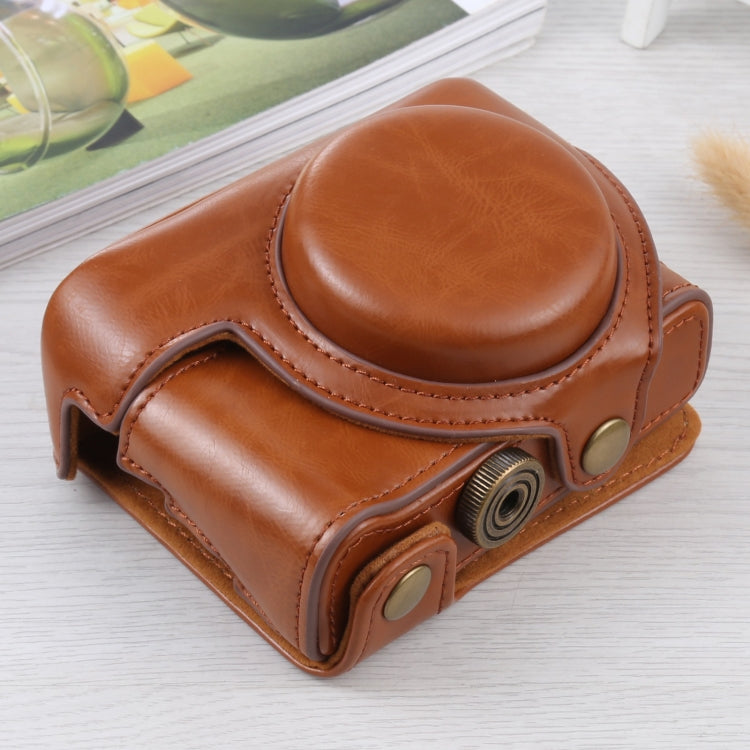 Full Body Camera PU Leather Case Bag for Sony ZV-1(Brown) by bashfashion