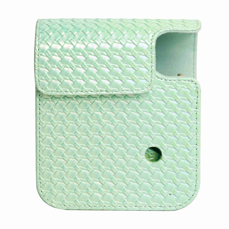For FUJIFILM instax mini 12 Colorful Woven Leather Case Full Body Camera Bag + Photo Album with Strap (Green) by bashfashion