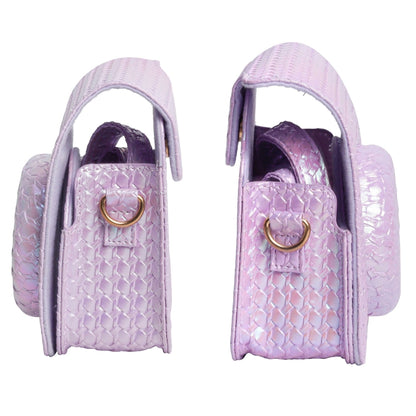 For FUJIFILM instax mini 12 Colorful Woven Leather Case Full Body Camera Bag + Photo Album with Strap (Purple) by bashfashion