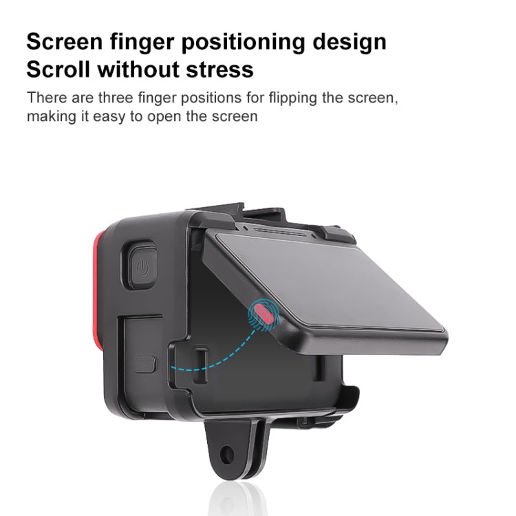 For Insta360 Ace / Ace Pro / Ace Pro 2 PC Cage Expansion Adapter Frame with Dual Cold Shoe Bases (Black) by bashfashion