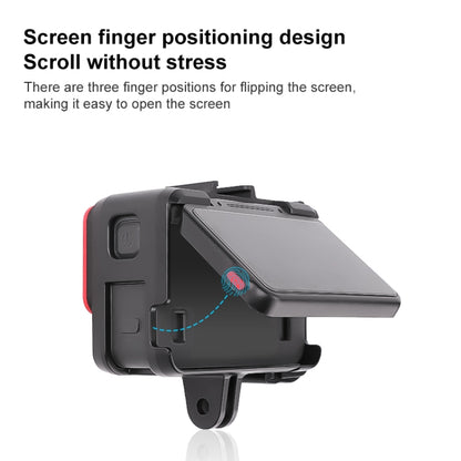 For Insta360 Ace / Ace Pro / Ace Pro 2 PC Cage Expansion Adapter Frame with Dual Cold Shoe Bases (Black) by bashfashion