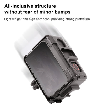 For Insta360 Ace / Ace Pro / Ace Pro 2 PC Cage Expansion Adapter Frame with Dual Cold Shoe Bases (Black) by bashfashion