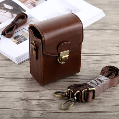Full Body Camera Buckle Lock PU Leather Case Bag with Hand Strap & Neck Strap for Canon G7X II / G9X Mark II, Sony RX100 / M2(Coffee) by bashfashion