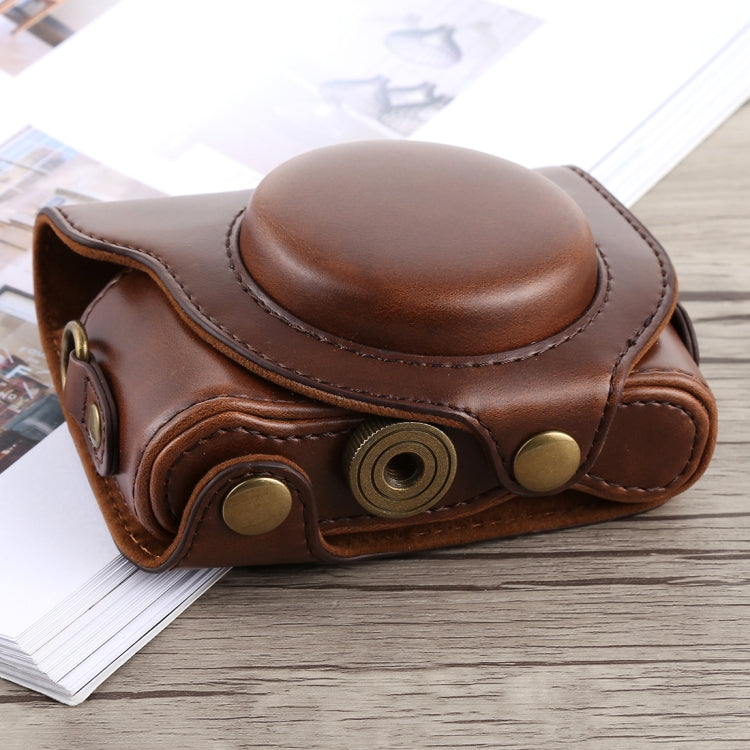 Full Body Camera PU Leather Case Bag with Strap for Sony DSC-HX90(Coffee) by bashfashion