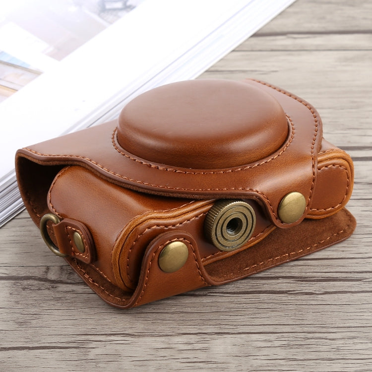 Full Body Camera PU Leather Case Bag with Strap for Sony DSC-HX90(Brown) by bashfashion