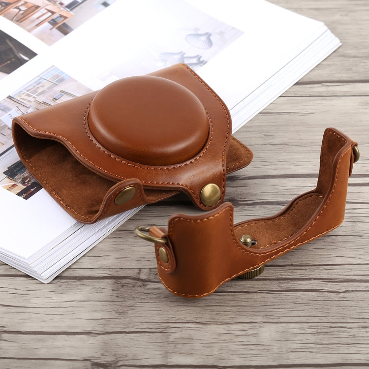 Full Body Camera PU Leather Case Bag with Strap for Sony DSC-HX90(Brown) by bashfashion