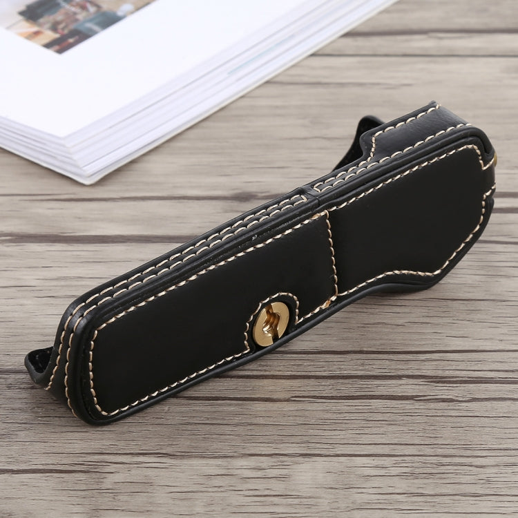 1/4 inch Thread PU Leather Camera Half Case Base for Olympus EM5 / EM5 Mark II (Black) by bashfashion