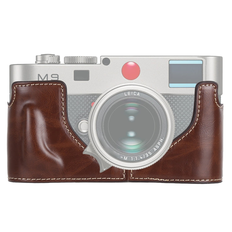 1/4 inch Thread PU Leather Camera Half Case Base for Leica M9 (Coffee) by bashfashion