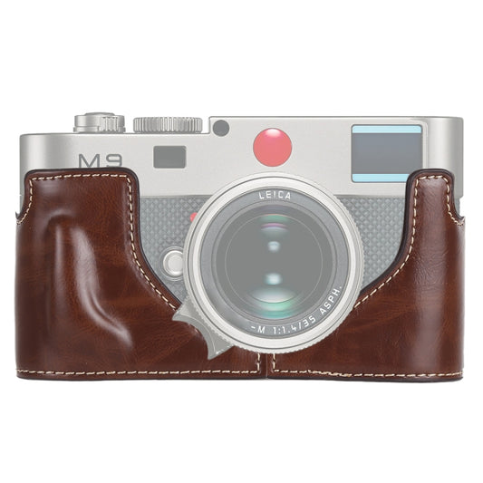 1/4 inch Thread PU Leather Camera Half Case Base for Leica M9 (Coffee) by bashfashion