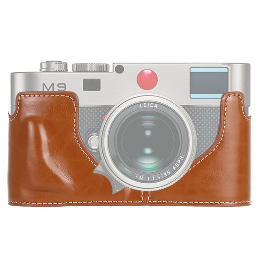 1/4 inch Thread PU Leather Camera Half Case Base for Leica M9 (Brown) by bashfashion
