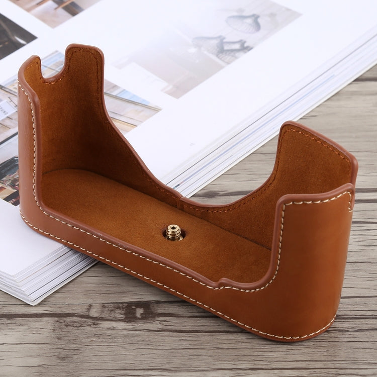 1/4 inch Thread PU Leather Camera Half Case Base for Leica M9 (Brown) by bashfashion