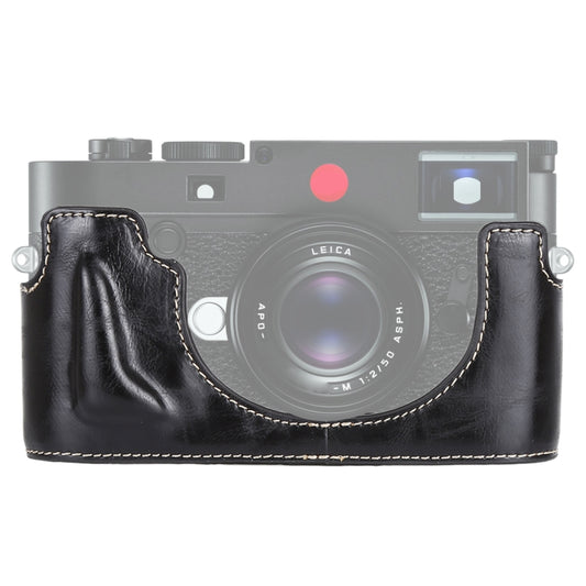 1/4 inch Thread PU Leather Camera Half Case Base for Leica M10 (Black) by bashfashion