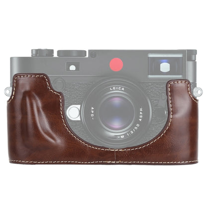 1/4 inch Thread PU Leather Camera Half Case Base for Leica M10 (Coffee) by bashfashion