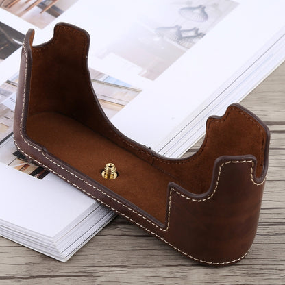 1/4 inch Thread PU Leather Camera Half Case Base for Leica M10 (Coffee) by bashfashion