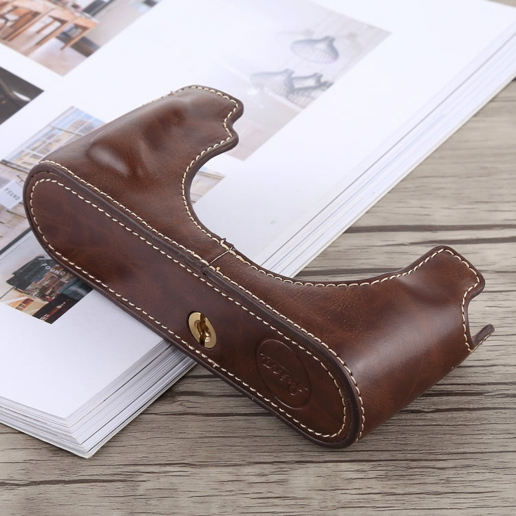 1/4 inch Thread PU Leather Camera Half Case Base for Leica M10 (Coffee) by bashfashion