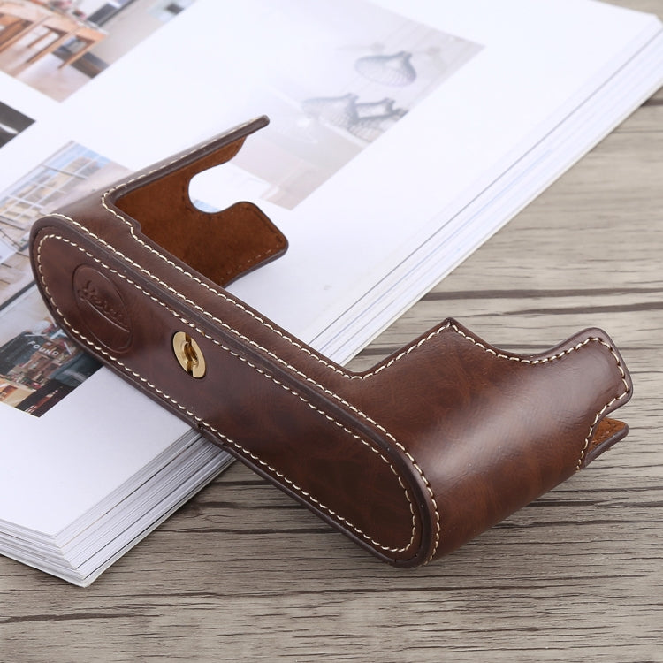 1/4 inch Thread PU Leather Camera Half Case Base for Leica M10 (Coffee) by bashfashion
