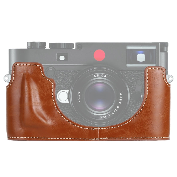 1/4 inch Thread PU Leather Camera Half Case Base for Leica M10 (Brown) by bashfashion