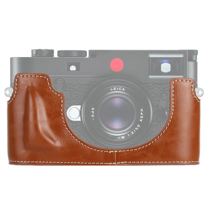 1/4 inch Thread PU Leather Camera Half Case Base for Leica M10 (Brown) by bashfashion