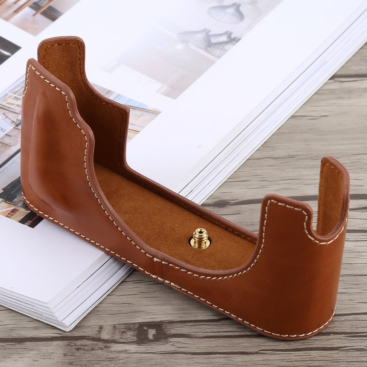 1/4 inch Thread PU Leather Camera Half Case Base for Leica M10 (Brown) by bashfashion