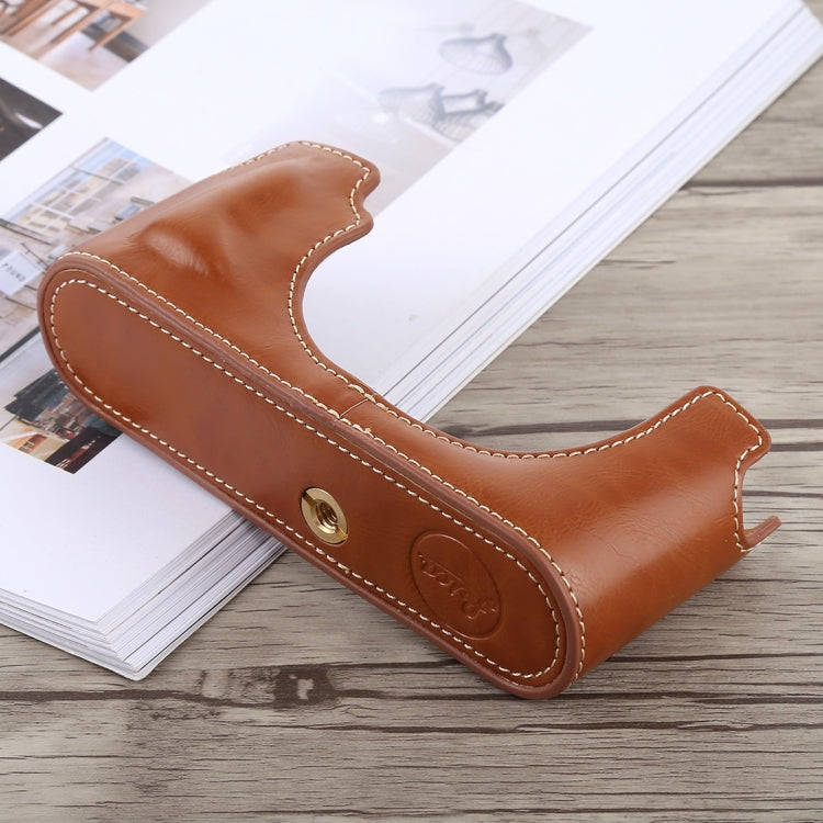 1/4 inch Thread PU Leather Camera Half Case Base for Leica M10 (Brown) by bashfashion