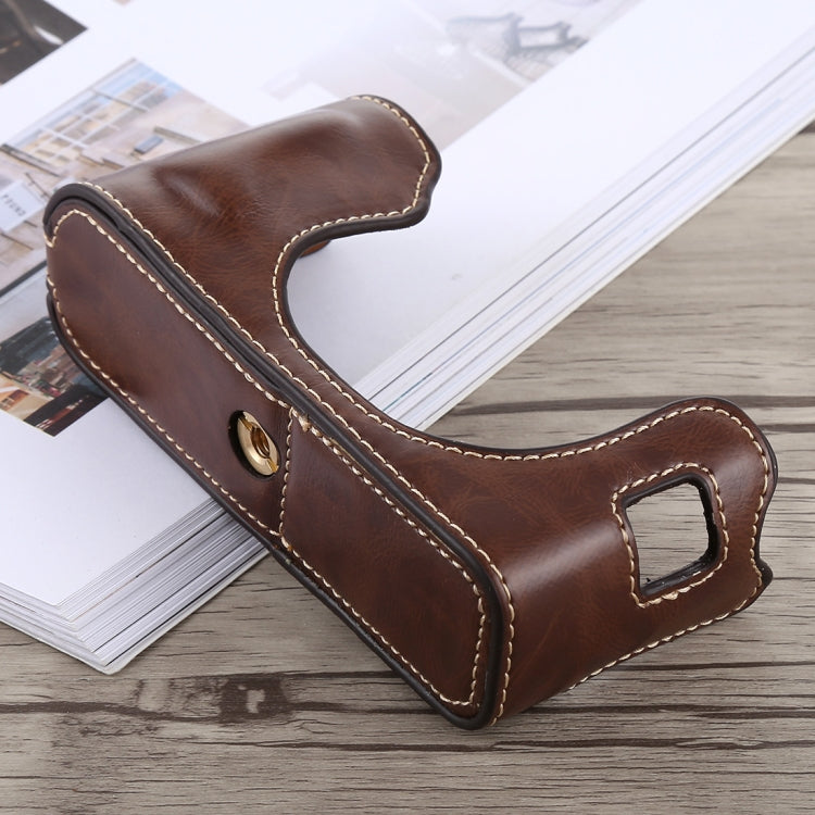 1/4 inch Thread PU Leather Camera Half Case Base for FUJIFILM X100F (Coffee) by bashfashion