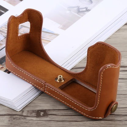 1/4 inch Thread PU Leather Camera Half Case Base for FUJIFILM X100F (Brown) by bashfashion
