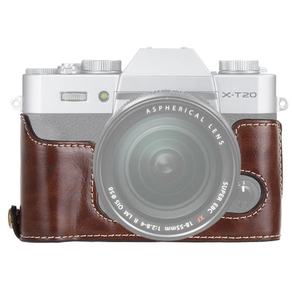 1/4 inch Thread PU Leather Camera Half Case Base for FUJIFILM X-T10 / X-T20 (Coffee) by bashfashion