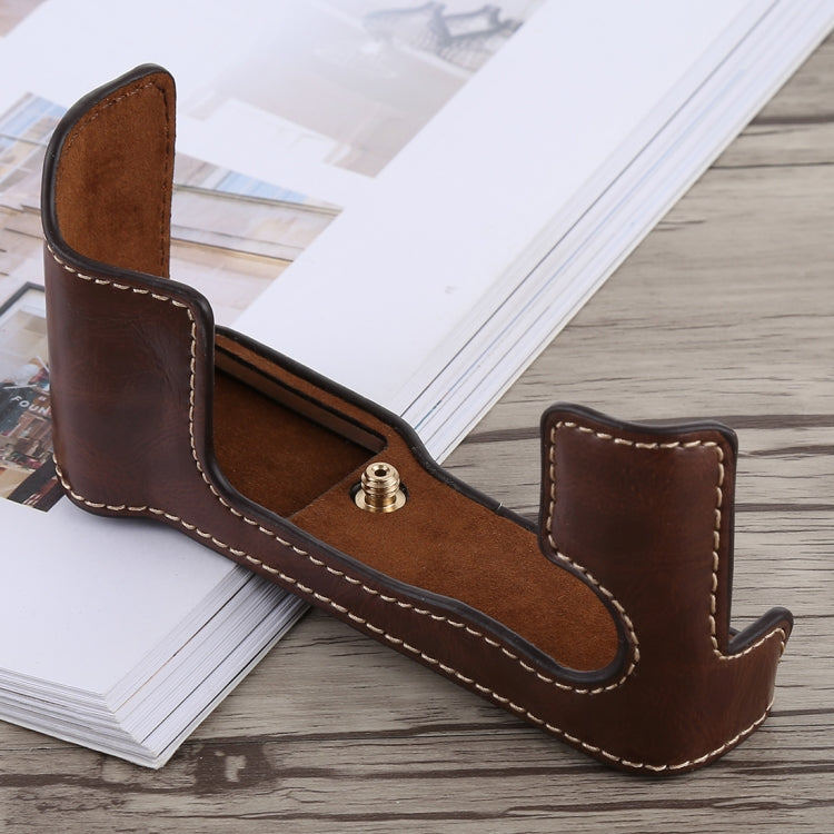 1/4 inch Thread PU Leather Camera Half Case Base for FUJIFILM X-T10 / X-T20 (Coffee) by bashfashion