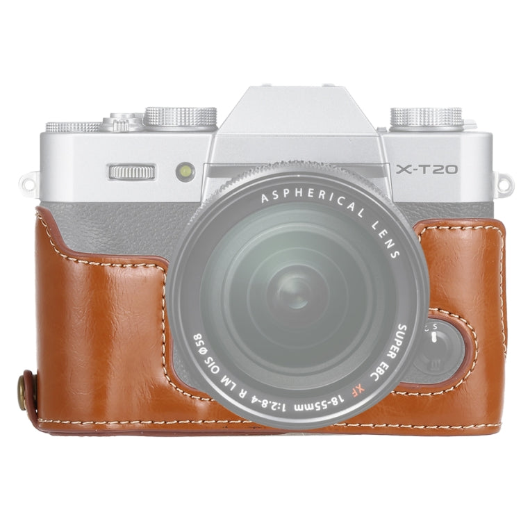 1/4 inch Thread PU Leather Camera Half Case Base for FUJIFILM X-T10 / X-T20 (Brown) by bashfashion