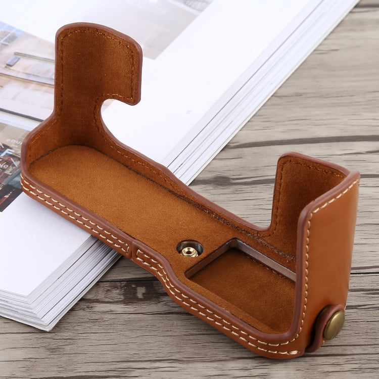 1/4 inch Thread PU Leather Camera Half Case Base for FUJIFILM X-T10 / X-T20 (Brown) by bashfashion