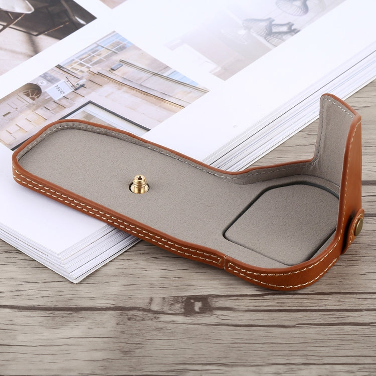1/4 inch Thread PU Leather Camera Half Case Base for Canon EOS 6D / 6D Mark II (Brown) by bashfashion