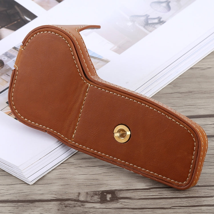1/4 inch Thread PU Leather Camera Half Case Base for Canon EOS 6D / 6D Mark II (Brown) by bashfashion