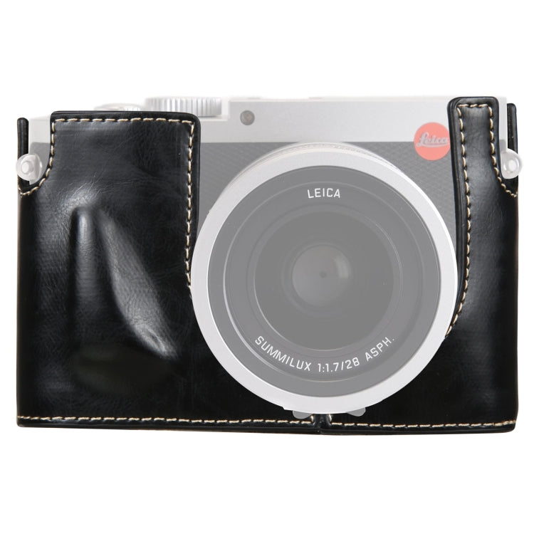 1/4 inch Thread PU Leather Camera Half Case Base for Leica Q (Typ 116)(Black) by bashfashion
