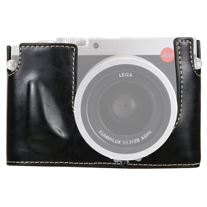 1/4 inch Thread PU Leather Camera Half Case Base for Leica Q (Typ 116)(Black) by bashfashion