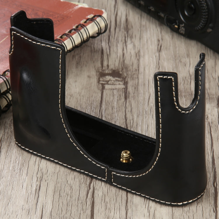 1/4 inch Thread PU Leather Camera Half Case Base for Leica Q (Typ 116)(Black) by bashfashion