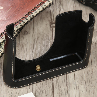 1/4 inch Thread PU Leather Camera Half Case Base for Leica Q (Typ 116)(Black) by bashfashion