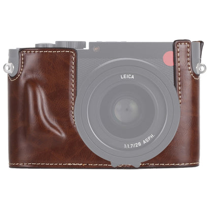 1/4 inch Thread PU Leather Camera Half Case Base for Leica Q (Typ 116)(Coffee) by bashfashion