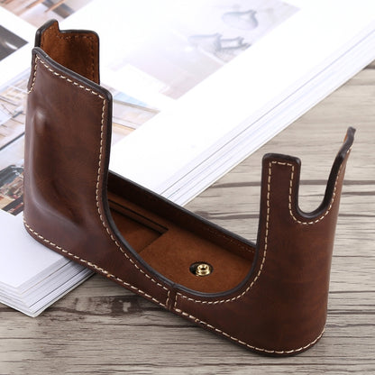1/4 inch Thread PU Leather Camera Half Case Base for Leica Q (Typ 116)(Coffee) by bashfashion