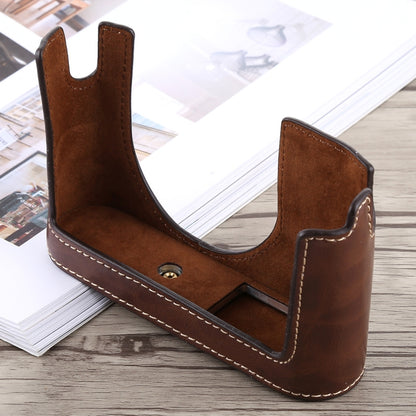 1/4 inch Thread PU Leather Camera Half Case Base for Leica Q (Typ 116)(Coffee) by bashfashion