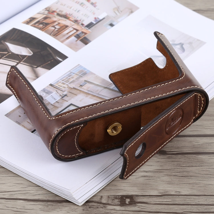 1/4 inch Thread PU Leather Camera Half Case Base for Leica Q (Typ 116)(Coffee) by bashfashion
