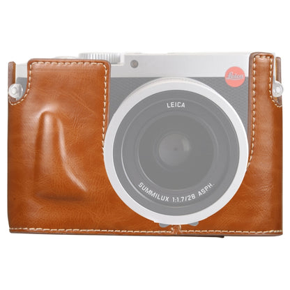 1/4 inch Thread PU Leather Camera Half Case Base for Leica Q (Typ 116)(Brown) by bashfashion