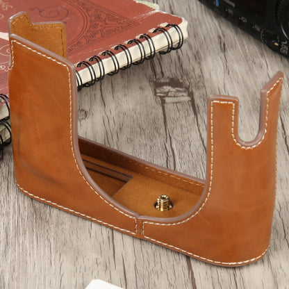 1/4 inch Thread PU Leather Camera Half Case Base for Leica Q (Typ 116)(Brown) by bashfashion