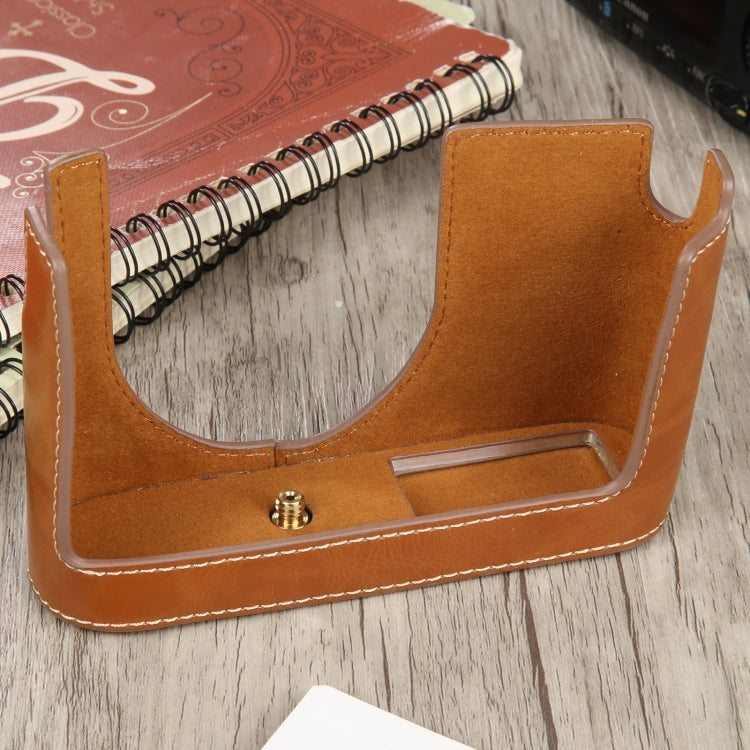 1/4 inch Thread PU Leather Camera Half Case Base for Leica Q (Typ 116)(Brown) by bashfashion